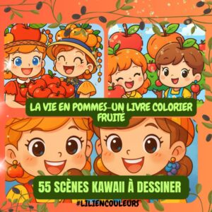 La vie en pommes – Un livre à colorier fruité